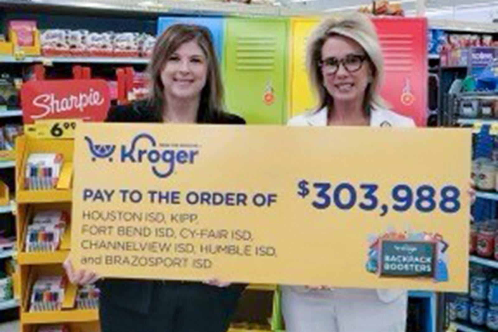 CFISD earns $34,500 in school supplies from Kroger supply drive.